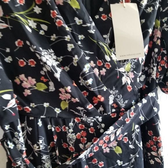 Reborn J black floral midi dress - Picture 6 of 8